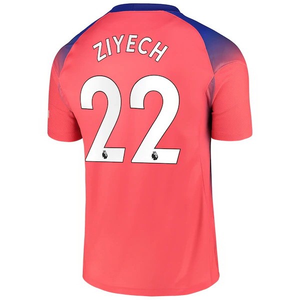 Camiseta Chelsea NO.22 Ziyech Replica Tercera Ropa 2020/21 Naranja